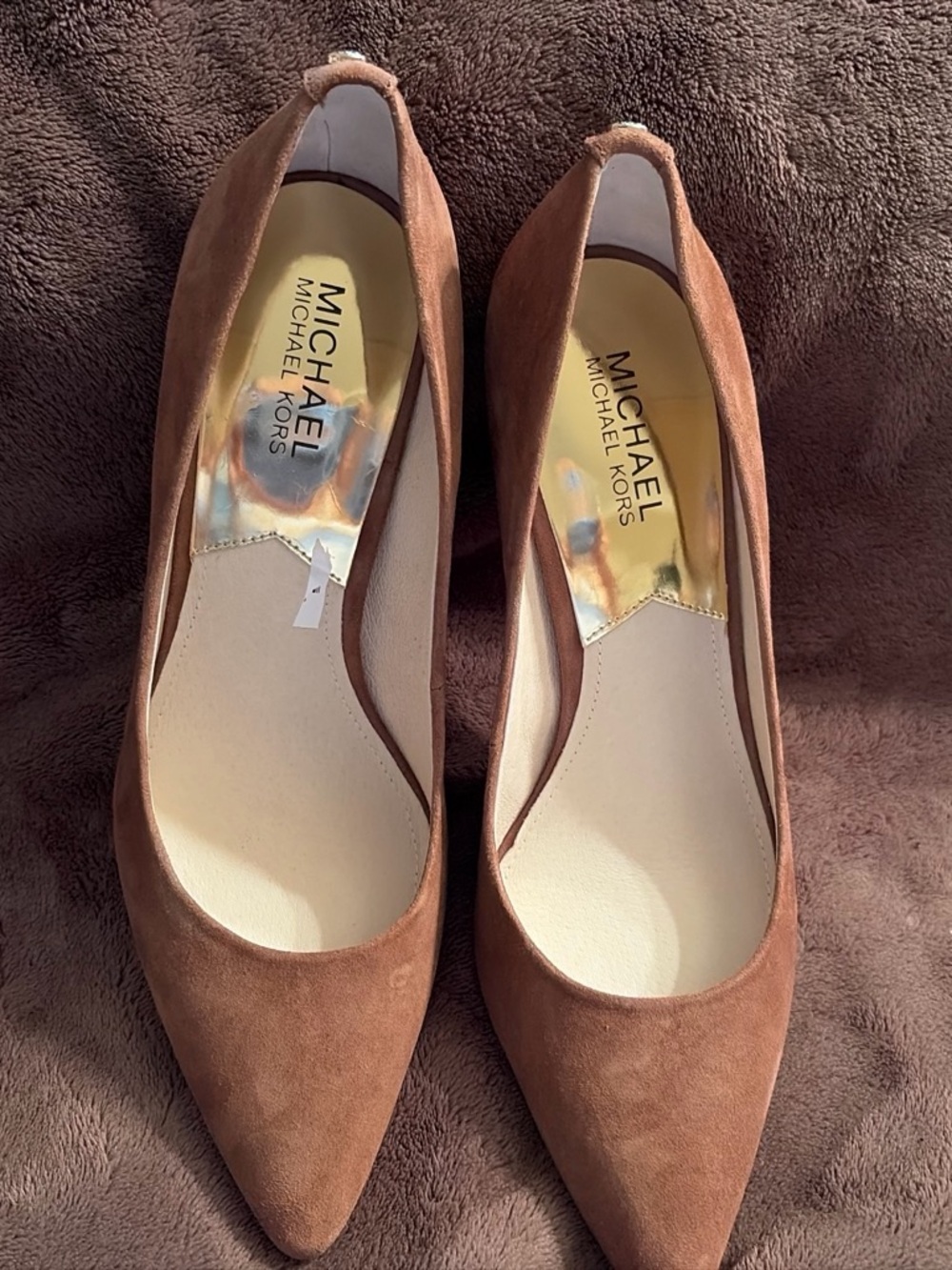 MICHAEL Michael Kors Tan Suede Pointed-Toe Pumps